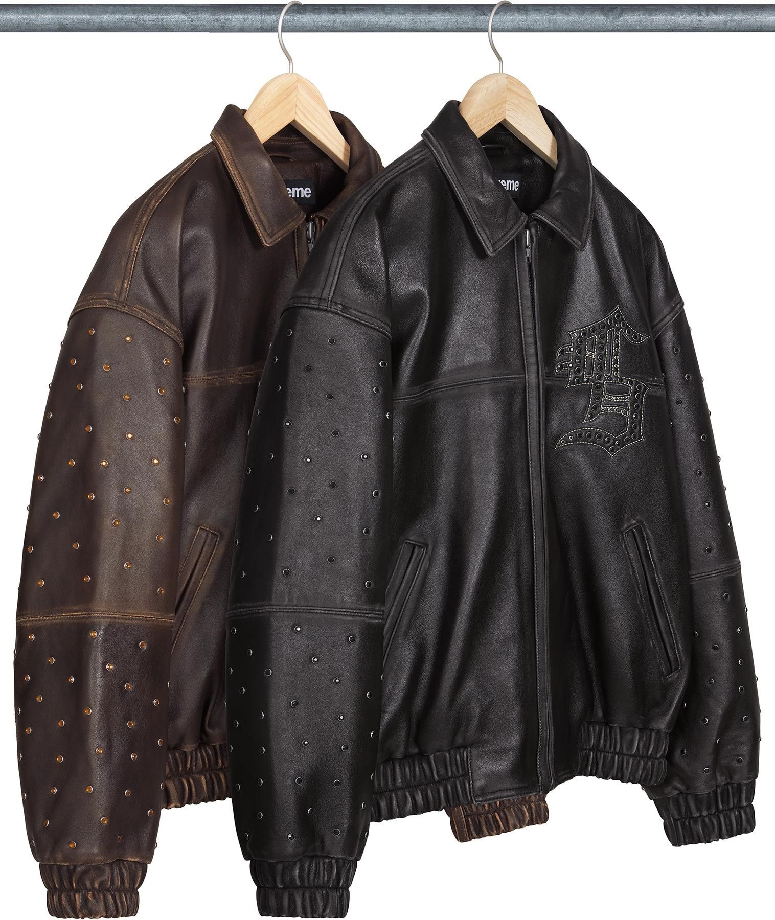 Gem Studded Leather Jacket